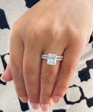 Load image into Gallery viewer, Stunning 5.50ct set in 14k Solid White Gold Radiant Cut Moissanite Engagement Ring And Band bridal set