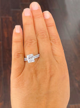 Load image into Gallery viewer, Stunning 5.50ct set in 14k Solid White Gold Radiant Cut Moissanite Engagement Ring And Band bridal set