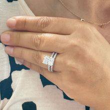 Load image into Gallery viewer, Stunning 5.50ct set in 14k Solid White Gold Radiant Cut Moissanite Engagement Ring And Band bridal set