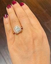 Load image into Gallery viewer, GIA/IGI Certified 14k Rose Solid Gold Cushion And Round Cut Diamond Engagement Ring Bezel Set, Bridal, Wedding, Deco 2.50ct