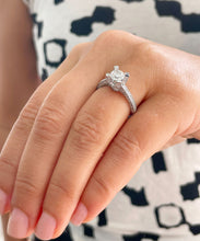 Load image into Gallery viewer, 14K Solid White Gold Round Cut Natural Diamond Engagement Ring Halo Prong 1.70ct