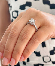 Load image into Gallery viewer, GIA/IGI Certified 14k Solid White Gold Round Cut Diamond Engagement Ring Halo 1.70ctw