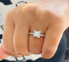 Load image into Gallery viewer, GIA/IGI Certified 14k Solid White Gold Round Cut Diamond Engagement Ring Halo 1.70ctw