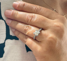 Load image into Gallery viewer, GIA/IGI Certified 14k Solid White Gold Round Cut Diamond Engagement Ring Halo 1.70ctw