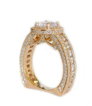 Load image into Gallery viewer, 14K Solid Rose Gold Oval Cut Moissanite And Natural Diamond Engagement Ring Deco Bridal Wedding Anniversary Halo 4.00ct