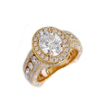 Load image into Gallery viewer, GIA/IGI Certified 14K Solid Rose Gold Oval And Round Cut Diamond Engagement Ring Deco Bridal Wedding Anniversary Halo 4.00ct F-VS2