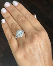 Load image into Gallery viewer, GIA/IGI Certified 14k Solid White Gold Oval And Round Cut Diamond Engagement Ring Double Halo Split Shank 2.80ctw