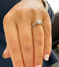 Load image into Gallery viewer, GIA/IGI Certified 14k Solid White Gold Round Cut Diamond Engagement Ring 1.35ctw