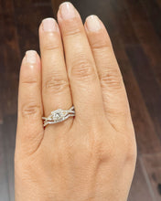 Load image into Gallery viewer, 1.25 Carat princess cut diamond engagement ring and band natural diamonds bridal wedding set halo 14k solid yellow gold