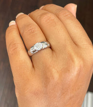Load image into Gallery viewer, GIA/IGI Certified 14k Solid Heavy White Gold Round Cut Diamonds Semi Bezel Engagement Ring Wedding 1.06ct F-VS2