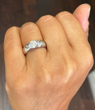 Load image into Gallery viewer, GIA/IGI Certified 14k Solid Heavy White Gold Round Cut Diamonds Semi Bezel Engagement Ring Wedding 1.06ct F-VS2