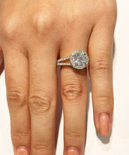 Load image into Gallery viewer, 14k Solid Yellow Gold Round Cut Natural Diamond Engagement Ring Halo 2.20ct