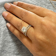 Load image into Gallery viewer, GIA/IGI Certified 14k Solid Yellow Gold Cushion Cut Diamond Engagement Ring And Band Double Halo Diamonds Bridal Wedding Set 2.00ctw F-VS2