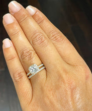 Load image into Gallery viewer, 14k Solid Yellow Gold Cushion Cut Moissanite And Natural Diamond Engagement Ring And Band Bridal Wedding Double Halo 2.00ct