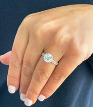 Load image into Gallery viewer, GIA/IGI Certified 14k Solid Rose Gold Round Cut Diamond Engagement Ring And Band Art Deco Halo Wedding Bridal Set 2.00ctw