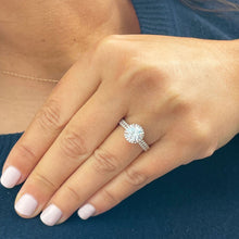 Load image into Gallery viewer, 14k solid rose gold round cut forever one moissanite and natural diamond engagement ring and band 2.00ct