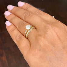 Load image into Gallery viewer, 14k Solid Yellow Gold Round Cut Natural Diamond Engagement Ring And Band 1.50ctw