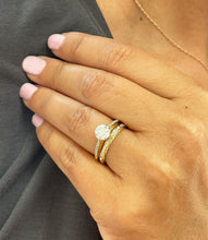 Load image into Gallery viewer, 14k solid yellow gold round cut forever one moissanite and natural diamond engagement ring and band 1.50ct