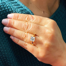 Load image into Gallery viewer, 14k solid yellow gold princess cut Natural diamond engagement ring deco Bridal Wedding Anniversary Solitaire Prong Setting 1.50ct