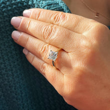 Load image into Gallery viewer, GIA Certified 14k Solid Yellow Gold Princess Cut Diamond Engagement Rring Deco Bridal Wedding Solitaire Prong Setting 2.00ct F-VS2