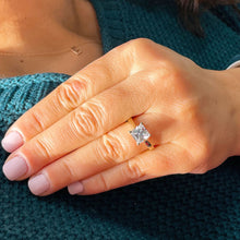 Load image into Gallery viewer, 14k solid yellow gold princess cut Natural diamond engagement ring deco Bridal Wedding Anniversary Solitaire Prong Setting 1.50ct