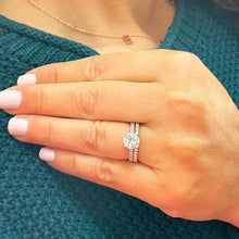 Load image into Gallery viewer, 14k Solid Rose Gold Round Cut Moissanite and Natural Diamond Engagement Ring And Band Bridal Wedding 2.10ct