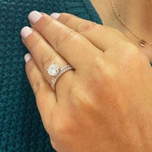 Load image into Gallery viewer, 14k Solid Rose Gold Round Cut Natural Diamond Engagement Ring And Band Bridal Wedding 1.80ct