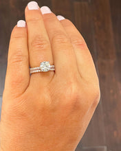 Load image into Gallery viewer, GIA Certified 14k Solid Rose Gold Round Cut Diamond Engagement Ring And Band Art Deco Wedding Bridal Set 2.10ctw