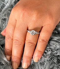 Load image into Gallery viewer, GIA Certified 14k Solid Heavy White Gold Round Cut Diamonds Bezel Engagement Ring Wedding 1.04ct F-VS2