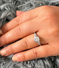 Load image into Gallery viewer, 14k White Gold Round Moissanite And Diamond Engagement Ring Bezel Set Deco Antique Style 1.04ct