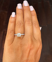 Load image into Gallery viewer, 14k solid white gold cushion cut moissanite and natural round cut diamond engagement ring Bridal Wedding Halo 1.95ctw