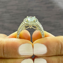 Load image into Gallery viewer, GIA/IGI Certified 14K Solid Yellow Gold Oval And Round Cut Diamond Engagement Ring Deco Bridal Wedding Anniversary Halo 4.00ct F-VS2
