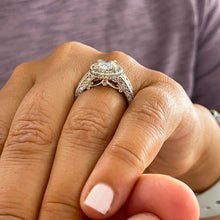 Load image into Gallery viewer, 14K Solid Yellow Gold Oval Cut Moissanite And Natural Diamond Engagement Ring Deco Bridal Wedding Anniversary Halo 4.00ct