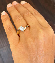 Load image into Gallery viewer, GIA Certified 14k solid yellow gold Princess Cut Diamond Engagement Ring Tension Set Wedding, Anniversary, Bridal 1.20ctw F-VS2