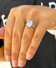 Load image into Gallery viewer, 3.50ct set in 14k solid white gold rectanguler forever one cushion cut moissanite engagement ring solitaire, bridal set, wedding, anniversary