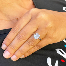 Load image into Gallery viewer, 3.50ct set in 14k solid white gold rectanguler cushion cut moissanite engagement ring solitaire, bridal set, wedding, anniversary