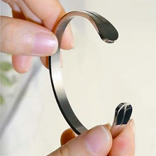 Load image into Gallery viewer, Elegant 14K or 18K Solid and Very Heavy White / Yellow / Or Rose Gold Men's Cuff Bangle 7mm Width Knife Cut Edges