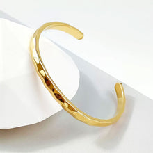 Load image into Gallery viewer, 14K or 18K Solid and Very Heavy White / Yellow / Or Rose Gold Men's Cuff Bangle 6mm Width Knife Cut Edges