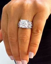 Load image into Gallery viewer, BEAUTIFUL 6.50CT Women's 14k Solid White Gold Cushion Cut Moissanite And Natural Round Cut Diamond Engagement Ring