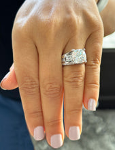 Load image into Gallery viewer, BEAUTIFUL 6.50CT Women's 14k Solid White Gold Cushion Cut Forever One Moissanite And Natural Round Cut Diamond Engagement Ring