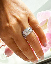 Load image into Gallery viewer, BEAUTIFUL 6.50CT Women's 14k Solid White Gold Cushion Cut Forever One Moissanite And Natural Round Cut Diamond Engagement Ring
