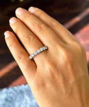 Load image into Gallery viewer, 18K Solid White Gold Round Cut Natural Eternity Three Sided Band Deco, Bridal, Wedding, Anniversary, Gift 5.00ct