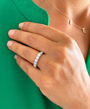 Load image into Gallery viewer, 18K Solid White Gold Round Cut Natural Eternity Three Sided Band Deco, Bridal, Wedding, Anniversary, Gift 5.00ct