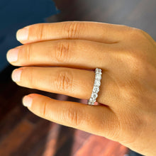 Load image into Gallery viewer, 18K Solid White Gold Round Cut Natural Eternity Three Sided Band Deco, Bridal, Wedding, Anniversary, Gift 5.00ct