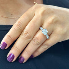 Load image into Gallery viewer, GIA Certified 14k Solid White Gold Round Cut Diamonds Engagement Ring Bridal Eternity Prong Set 4.00ctw F-VS2