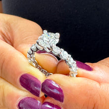 Load image into Gallery viewer, GIA Certified 14k Solid White Gold Round Cut Diamonds Engagement Ring Bridal Eternity Prong Set 4.00ctw F-VS2