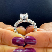 Load image into Gallery viewer, GIA Certified 14k Solid White Gold Round Cut Diamonds Engagement Ring Bridal Eternity Prong Set 4.00ctw F-VS2