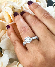 Load image into Gallery viewer, 14K Solid White Gold Round Cut Moissanites Engagment Ring Eternity Style Prong Set 4.00ctw