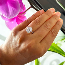 Load image into Gallery viewer, GIA Certified 14k Solid White Gold Oval Cut and Round Diamond Engagement Ring Wedding, Bridal Propose 3.25ctw F-VS2