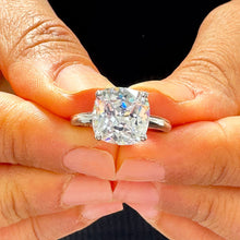Load image into Gallery viewer, Beautiful 4.00ct set in 14k solid white gold cushion cut moissanite engagement ring solitaire, bridal set, wedding, anniversary